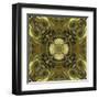 Art Nouveau Geometric Ornamental Vintage Pattern in Green Colors-Irina QQQ-Framed Art Print