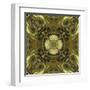 Art Nouveau Geometric Ornamental Vintage Pattern in Green Colors-Irina QQQ-Framed Art Print