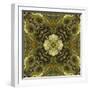 Art Nouveau Geometric Ornamental Vintage Pattern in Green Colors-Irina QQQ-Framed Art Print