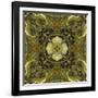 Art Nouveau Geometric Ornamental Vintage Pattern in Green Colors-Irina QQQ-Framed Art Print