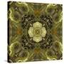Art Nouveau Geometric Ornamental Vintage Pattern in Green Colors-Irina QQQ-Stretched Canvas