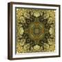 Art Nouveau Geometric Ornamental Vintage Pattern in Green Colors-Irina QQQ-Framed Art Print