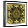 Art Nouveau Geometric Ornamental Vintage Pattern in Green Colors-Irina QQQ-Framed Art Print