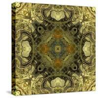 Art Nouveau Geometric Ornamental Vintage Pattern in Green Colors-Irina QQQ-Stretched Canvas