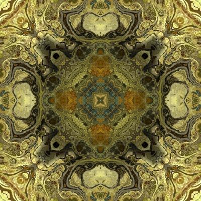 'Art Nouveau Geometric Ornamental Vintage Pattern in Green Colors