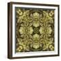 Art Nouveau Geometric Ornamental Vintage Pattern in Green Colors-Irina QQQ-Framed Art Print