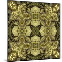 Art Nouveau Geometric Ornamental Vintage Pattern in Green Colors-Irina QQQ-Mounted Art Print