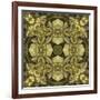 Art Nouveau Geometric Ornamental Vintage Pattern in Green Colors-Irina QQQ-Framed Art Print