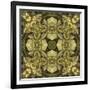 Art Nouveau Geometric Ornamental Vintage Pattern in Green Colors-Irina QQQ-Framed Art Print