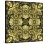 Art Nouveau Geometric Ornamental Vintage Pattern in Green Colors-Irina QQQ-Stretched Canvas