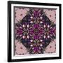 Art Nouveau Geometric Ornamental Vintage Pattern in Lilac, Violet and Blue Colors-Irina QQQ-Framed Art Print