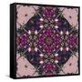 Art Nouveau Geometric Ornamental Vintage Pattern in Lilac, Violet and Blue Colors-Irina QQQ-Framed Stretched Canvas