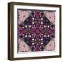 Art Nouveau Geometric Ornamental Vintage Pattern in Lilac, Violet and Blue Colors-Irina QQQ-Framed Art Print