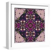 Art Nouveau Geometric Ornamental Vintage Pattern in Lilac, Violet and Blue Colors-Irina QQQ-Framed Art Print