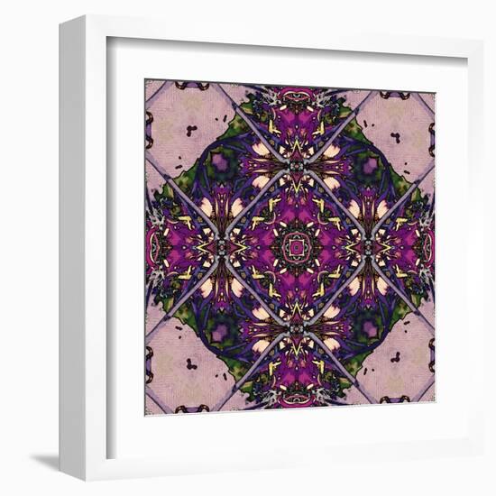 Art Nouveau Geometric Ornamental Vintage Pattern in Lilac, Violet and Blue Colors-Irina QQQ-Framed Art Print