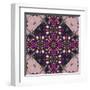 Art Nouveau Geometric Ornamental Vintage Pattern in Lilac, Violet and Blue Colors-Irina QQQ-Framed Art Print