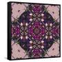 Art Nouveau Geometric Ornamental Vintage Pattern in Lilac, Violet and Blue Colors-Irina QQQ-Framed Stretched Canvas