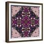 Art Nouveau Geometric Ornamental Vintage Pattern in Lilac, Violet and Blue Colors-Irina QQQ-Framed Art Print