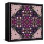 Art Nouveau Geometric Ornamental Vintage Pattern in Lilac, Violet and Blue Colors-Irina QQQ-Framed Stretched Canvas