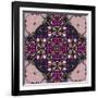 Art Nouveau Geometric Ornamental Vintage Pattern in Lilac, Violet and Blue Colors-Irina QQQ-Framed Art Print