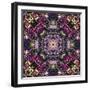 Art Nouveau Geometric Ornamental Vintage Pattern in Lilac, Violet and Blue Colors-Irina QQQ-Framed Art Print