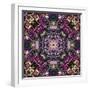 Art Nouveau Geometric Ornamental Vintage Pattern in Lilac, Violet and Blue Colors-Irina QQQ-Framed Art Print