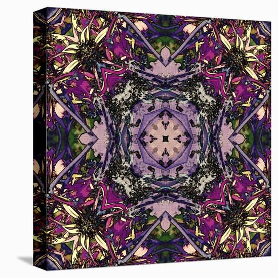 Art Nouveau Geometric Ornamental Vintage Pattern in Lilac, Violet and Blue Colors-Irina QQQ-Stretched Canvas