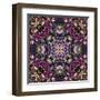 Art Nouveau Geometric Ornamental Vintage Pattern in Lilac, Violet and Blue Colors-Irina QQQ-Framed Art Print