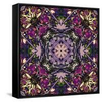 Art Nouveau Geometric Ornamental Vintage Pattern in Lilac, Violet and Blue Colors-Irina QQQ-Framed Stretched Canvas