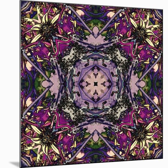 Art Nouveau Geometric Ornamental Vintage Pattern in Lilac, Violet and Blue Colors-Irina QQQ-Mounted Art Print