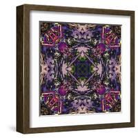 Art Nouveau Geometric Ornamental Vintage Pattern in Lilac, Violet and Blue Colors-Irina QQQ-Framed Art Print