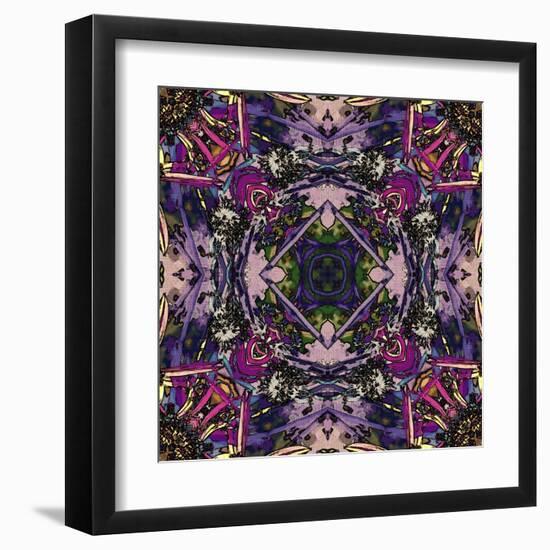 Art Nouveau Geometric Ornamental Vintage Pattern in Lilac, Violet and Blue Colors-Irina QQQ-Framed Art Print