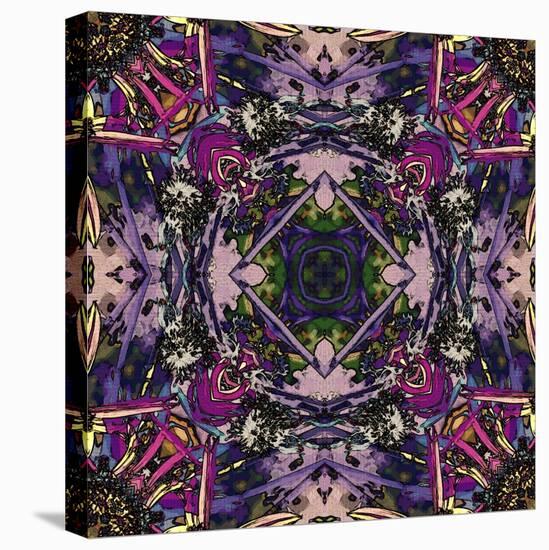 Art Nouveau Geometric Ornamental Vintage Pattern in Lilac, Violet and Blue Colors-Irina QQQ-Stretched Canvas