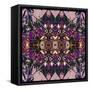 Art Nouveau Geometric Ornamental Vintage Pattern in Lilac, Violet and Blue Colors-Irina QQQ-Framed Stretched Canvas