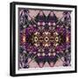 Art Nouveau Geometric Ornamental Vintage Pattern in Lilac, Violet and Blue Colors-Irina QQQ-Framed Premium Giclee Print