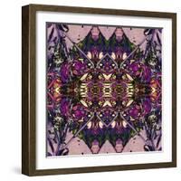 Art Nouveau Geometric Ornamental Vintage Pattern in Lilac, Violet and Blue Colors-Irina QQQ-Framed Art Print