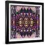 Art Nouveau Geometric Ornamental Vintage Pattern in Lilac, Violet and Blue Colors-Irina QQQ-Framed Art Print