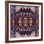 Art Nouveau Geometric Ornamental Vintage Pattern in Lilac, Violet and Blue Colors-Irina QQQ-Framed Art Print