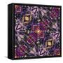 Art Nouveau Geometric Ornamental Vintage Pattern in Lilac, Violet and Blue Colors-Irina QQQ-Framed Stretched Canvas