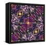 Art Nouveau Geometric Ornamental Vintage Pattern in Lilac, Violet and Blue Colors-Irina QQQ-Framed Stretched Canvas