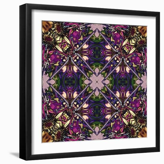 Art Nouveau Geometric Ornamental Vintage Pattern in Lilac, Violet and Blue Colors-Irina QQQ-Framed Art Print