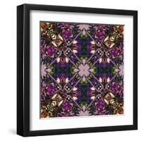 Art Nouveau Geometric Ornamental Vintage Pattern in Lilac, Violet and Blue Colors-Irina QQQ-Framed Art Print