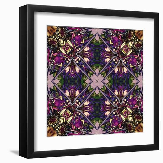 Art Nouveau Geometric Ornamental Vintage Pattern in Lilac, Violet and Blue Colors-Irina QQQ-Framed Art Print