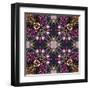 Art Nouveau Geometric Ornamental Vintage Pattern in Lilac, Violet and Blue Colors-Irina QQQ-Framed Art Print