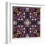 Art Nouveau Geometric Ornamental Vintage Pattern in Lilac, Violet and Blue Colors-Irina QQQ-Framed Art Print