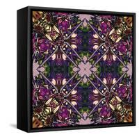 Art Nouveau Geometric Ornamental Vintage Pattern in Lilac, Violet and Blue Colors-Irina QQQ-Framed Stretched Canvas