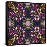 Art Nouveau Geometric Ornamental Vintage Pattern in Lilac, Violet and Blue Colors-Irina QQQ-Framed Stretched Canvas