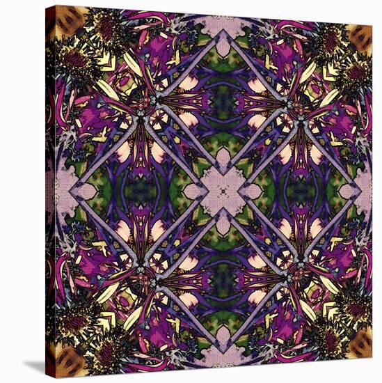 Art Nouveau Geometric Ornamental Vintage Pattern in Lilac, Violet and Blue Colors-Irina QQQ-Stretched Canvas