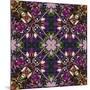 Art Nouveau Geometric Ornamental Vintage Pattern in Lilac, Violet and Blue Colors-Irina QQQ-Mounted Art Print