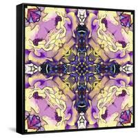 Art Nouveau Geometric Ornamental Vintage Pattern in Lilac, Violet, Black, White and Yellow Colors-Irina QQQ-Framed Stretched Canvas